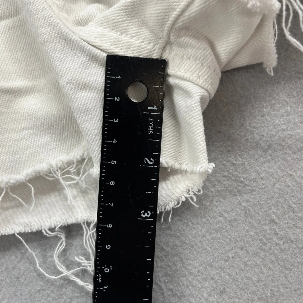 Just Black Denim JBD Shorts Womens XS White Jorts Frayed Raw Hem Summer Festival